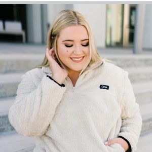 Cream Teddy 1/4 Zip Pocket Pullover Size XSMALL